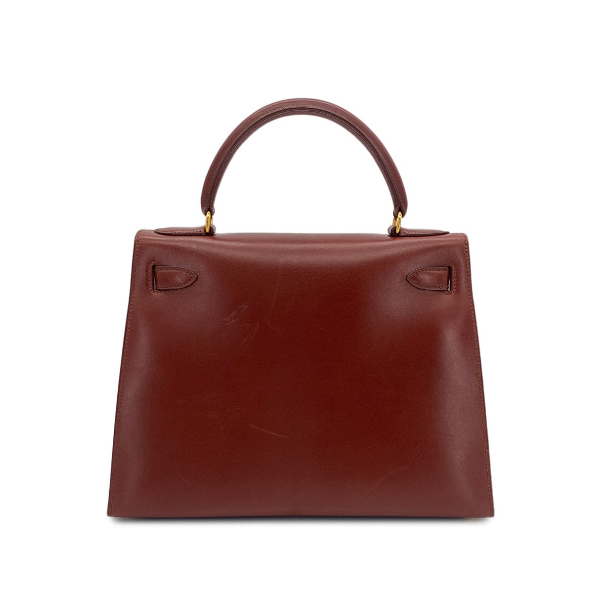 Luxury Promise Japan HERMES KELLY 28 SELLIER BROWN BOXCALF HAND SHOULDER BAG 〇Y GHW 90301091
