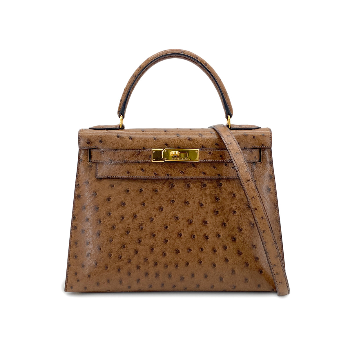 Luxury Promise Japan HERMES KELLY 28 SELLIER ETRUSQUE OSTRICH HAND SHOULDER BAG □A GHW 90283904