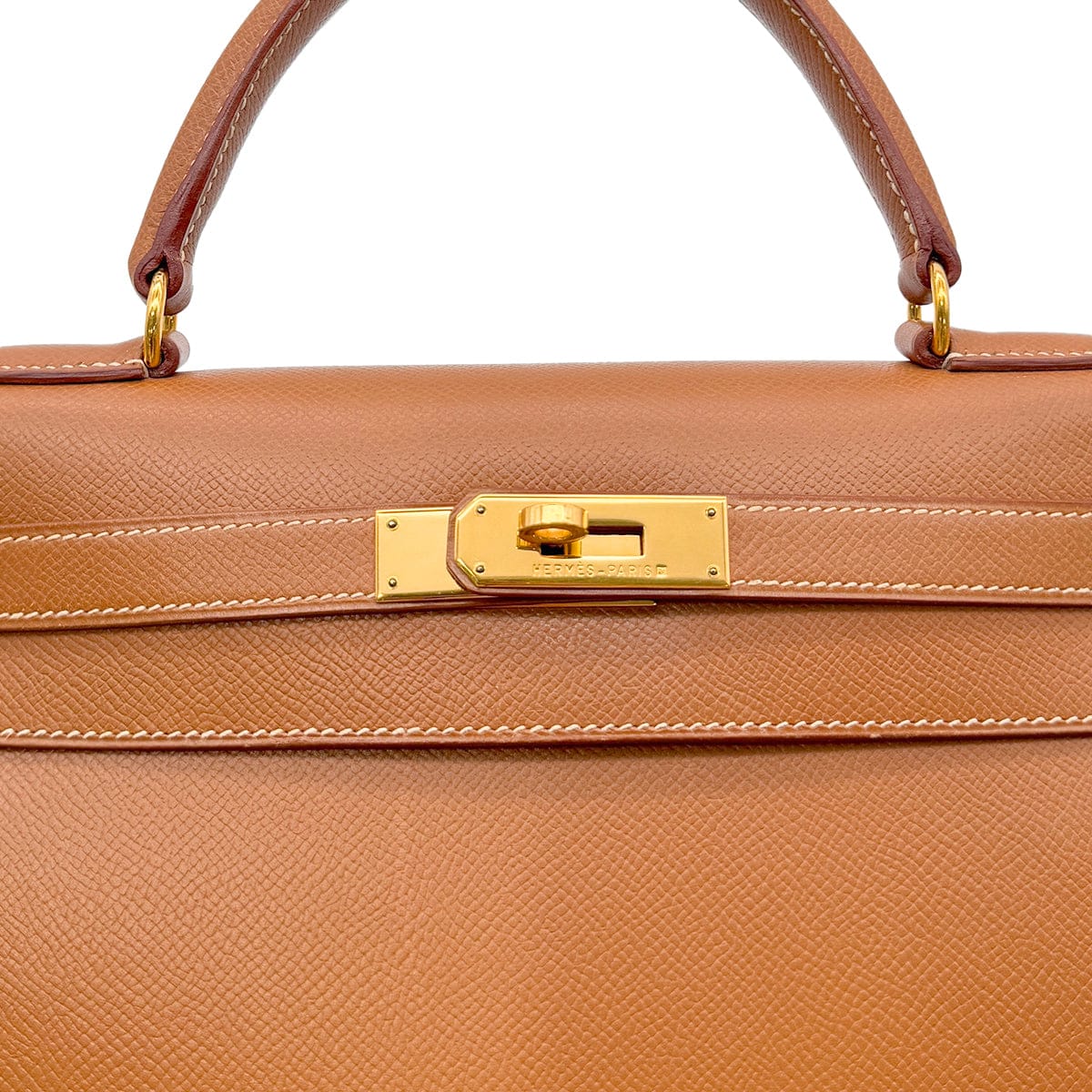 Luxury Promise Japan HERMES KELLY 28 SELLIER GOLD COUCHEVEL HAND SHOULDER BAG □A GHW 90294176