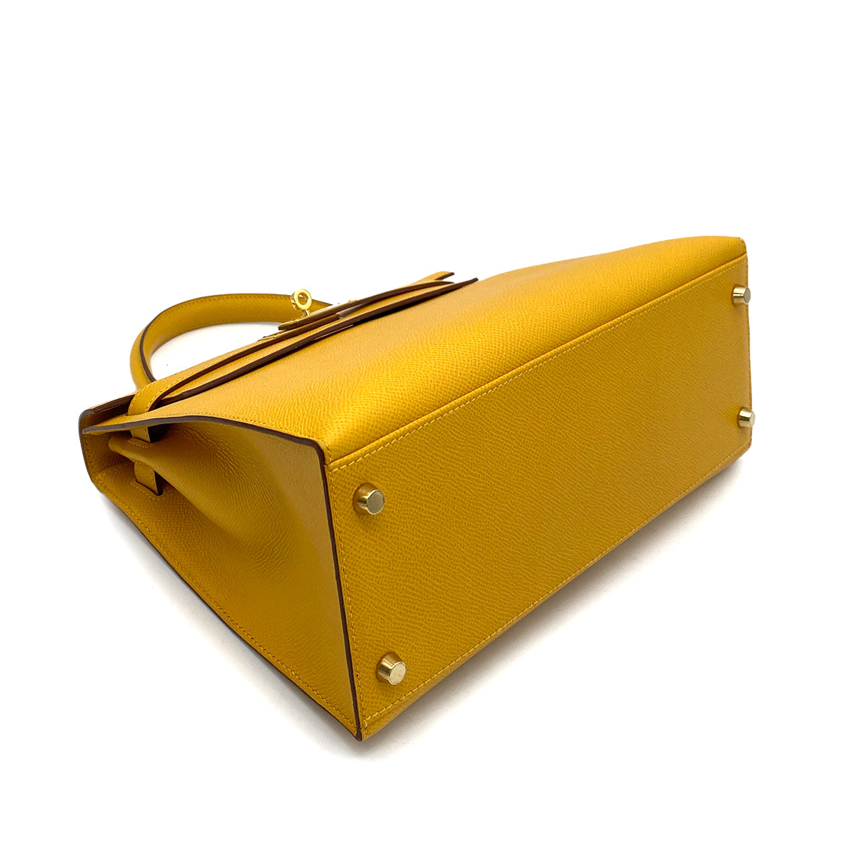 Luxury Promise Japan HERMES KELLY 28 SELLIER JAUNE COUCHEVEL HAND SHOULDER BAG □D GHW 90258107