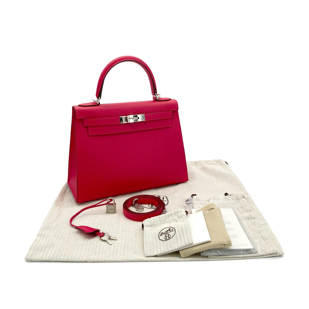 Luxury Promise Japan HERMES KELLY 28 SELLIER ROSE EXTREME VEAU EPSOM HAND SHOULDER BAG D SHW 90290355