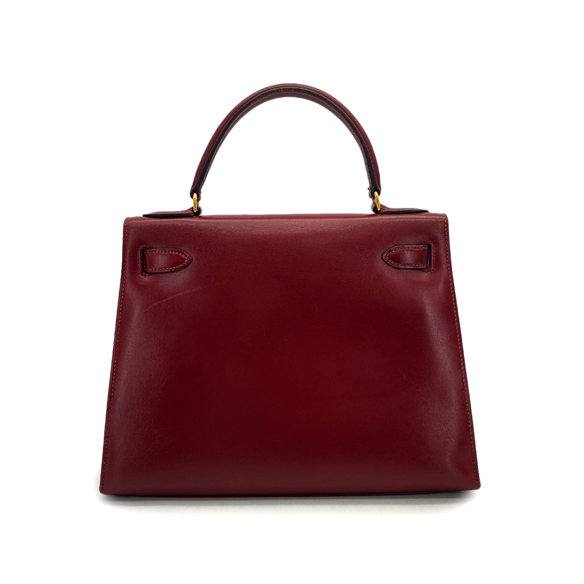 Luxury Promise Japan HERMES KELLY 28 SELLIER ROUGE H BOXCALF HAND BAG 1986 CIRCLE P GOLD HARDWARE 90317903