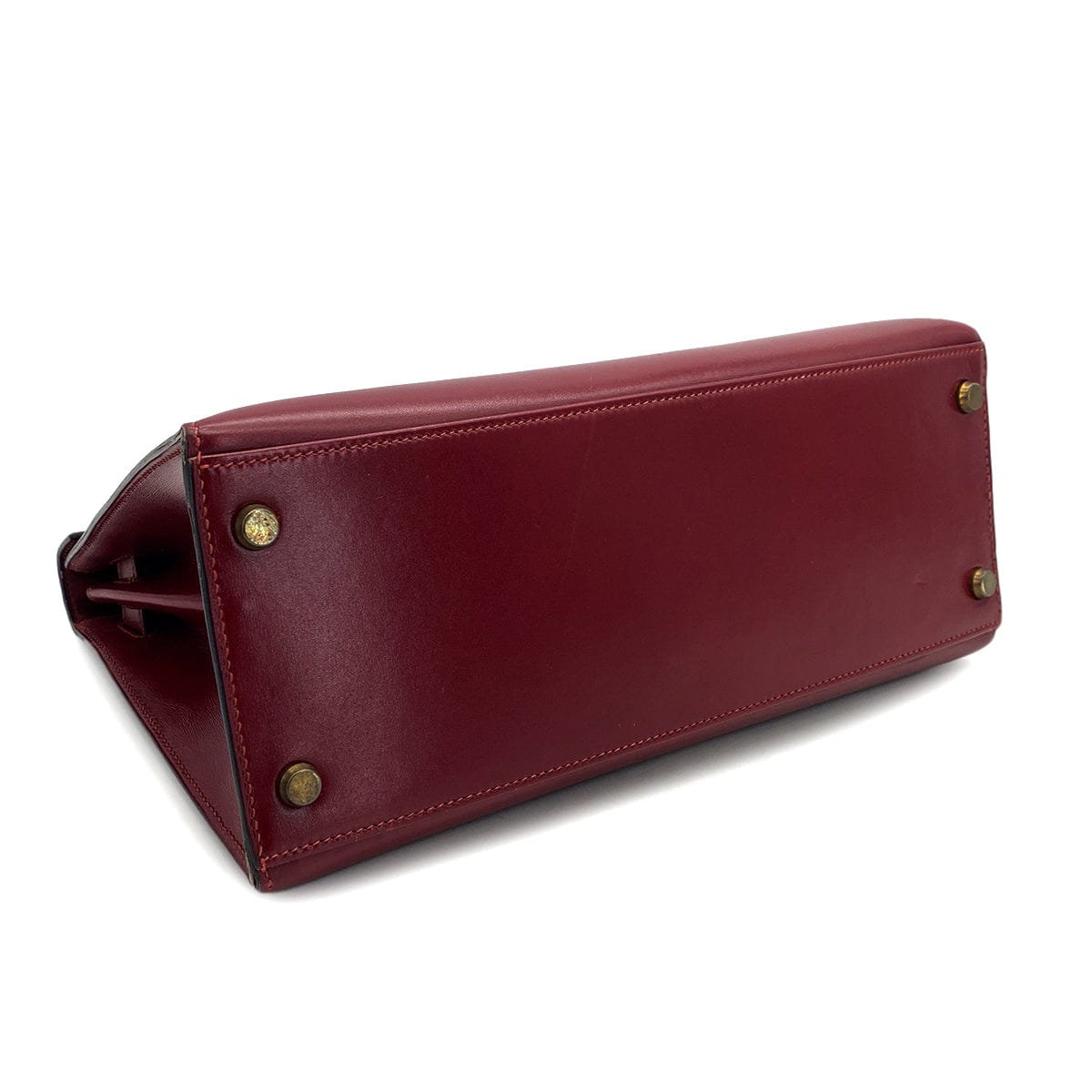 Luxury Promise Japan HERMES KELLY 28 SELLIER ROUGE H BOXCALF HAND BAG 1986 CIRCLE P GOLD HARDWARE 90317903