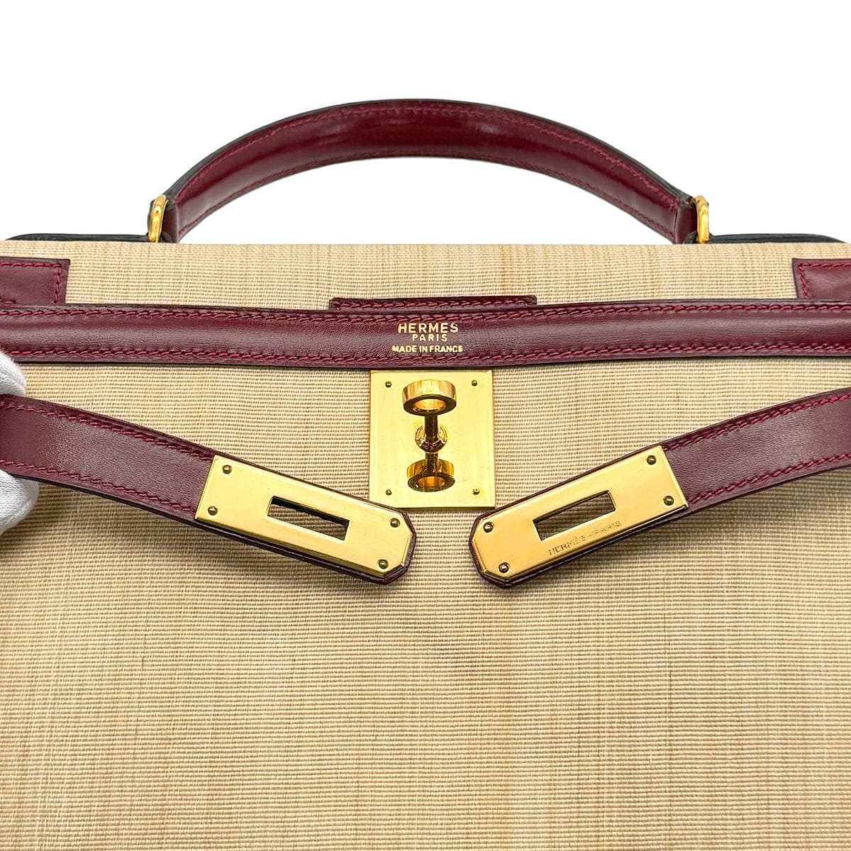 Luxury Promise Japan HERMES KELLY 28 SELLIER ROUGE H CRINOLINE BOXCALF HAND SHOULDER BAG 1980 CIRCLE J GOLD HARDWARE 90318619