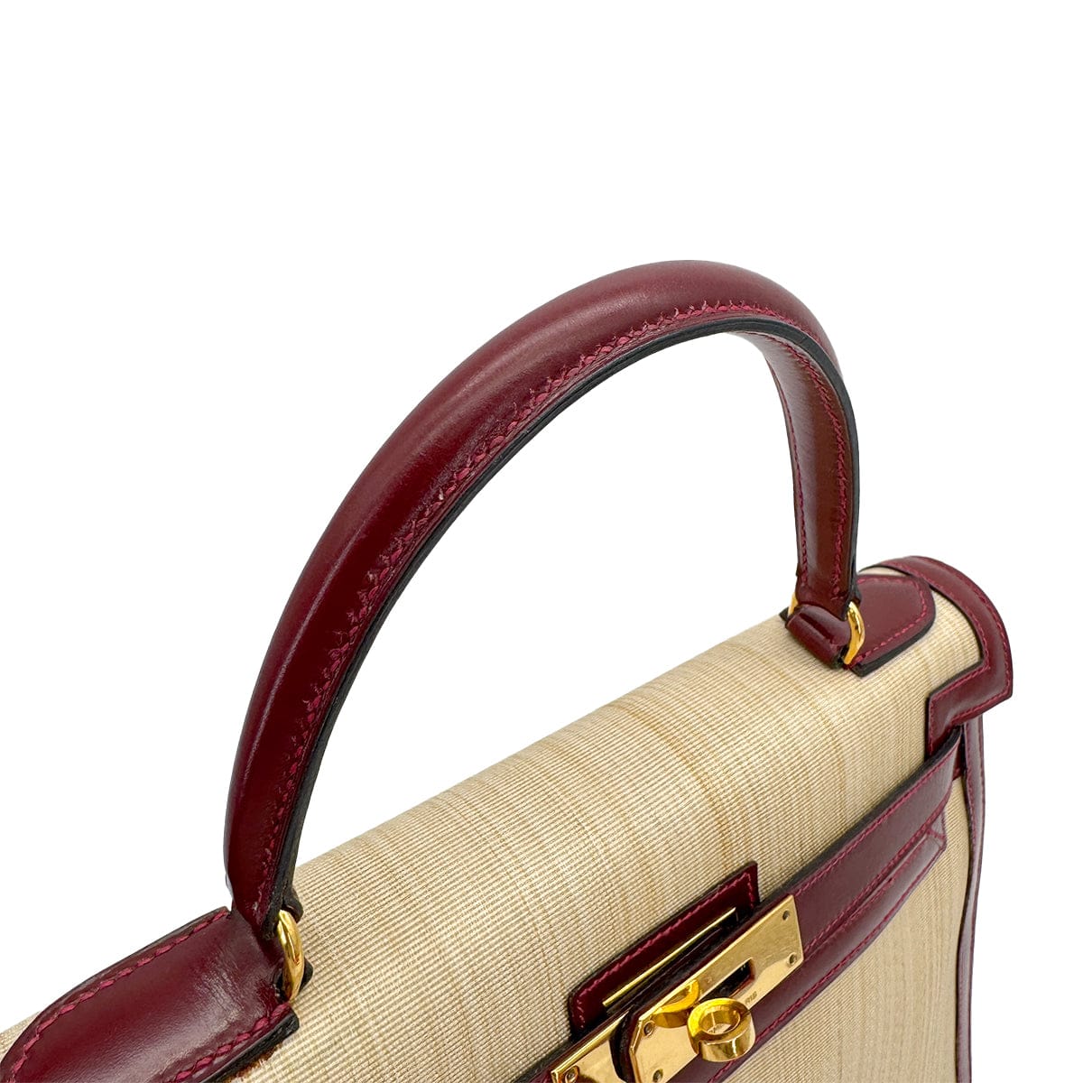 Luxury Promise Japan HERMES KELLY 28 SELLIER ROUGE H CRINOLINE BOXCALF HAND SHOULDER BAG 1980 CIRCLE J GOLD HARDWARE 90318619