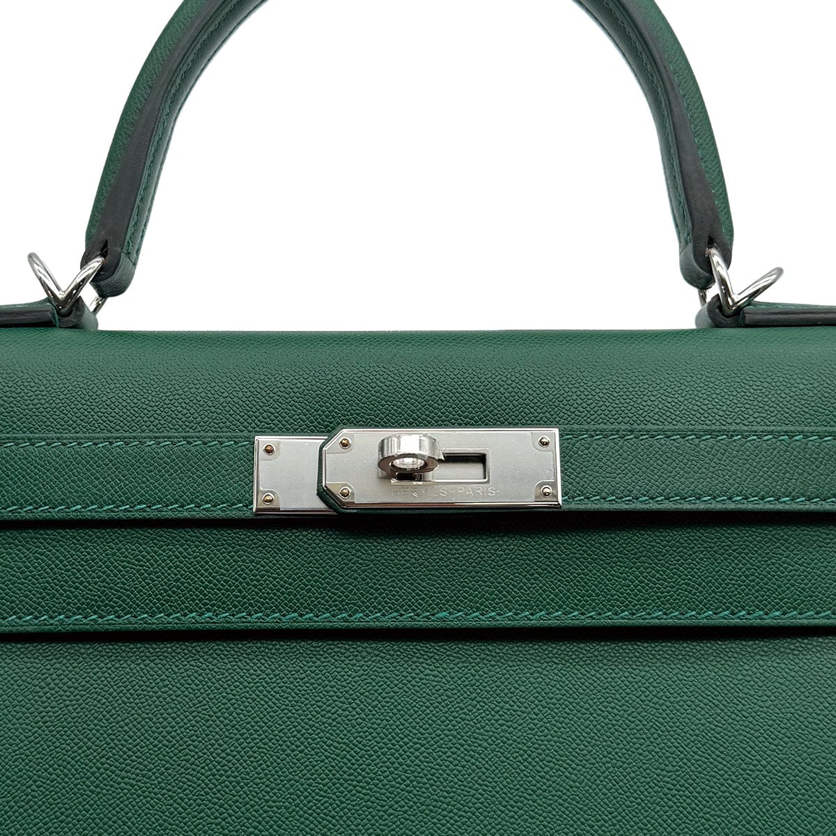 Luxury Promise Japan HERMES KELLY 28 SELLIER VERT MOYEN VEAU MADAME HAND SHOULDER BAG W PALLADIUM HARDWARE 90310301