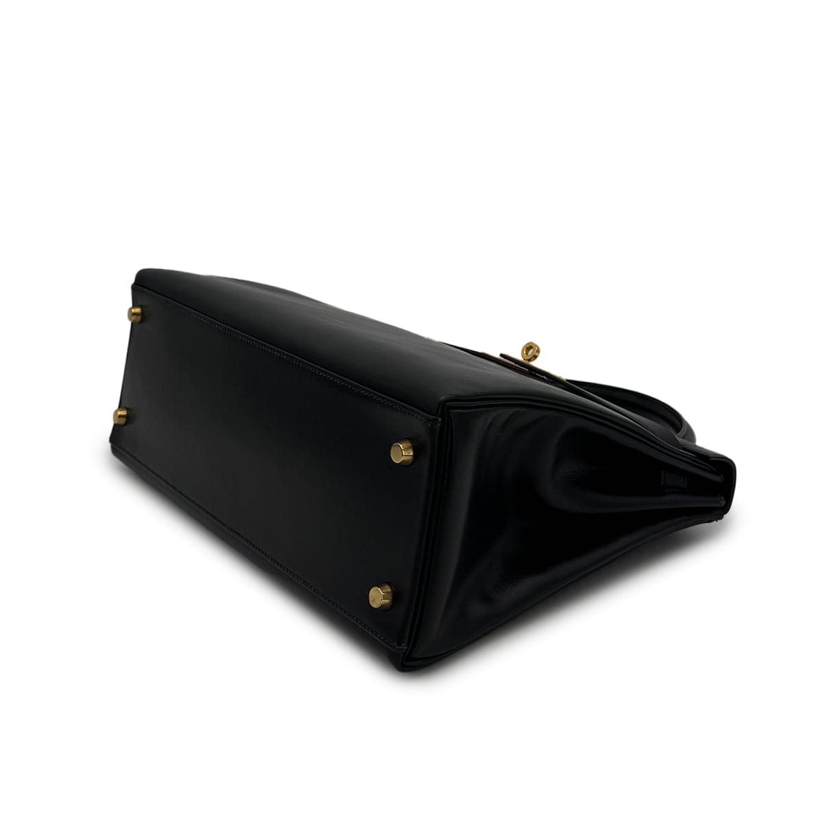 Luxury Promise Japan HERMES KELLY 32 RETORNE BLACK BOXCALF HAND SHOULDER BAG 1996 CIRCLE Z GOLD HARDWARE 90318617