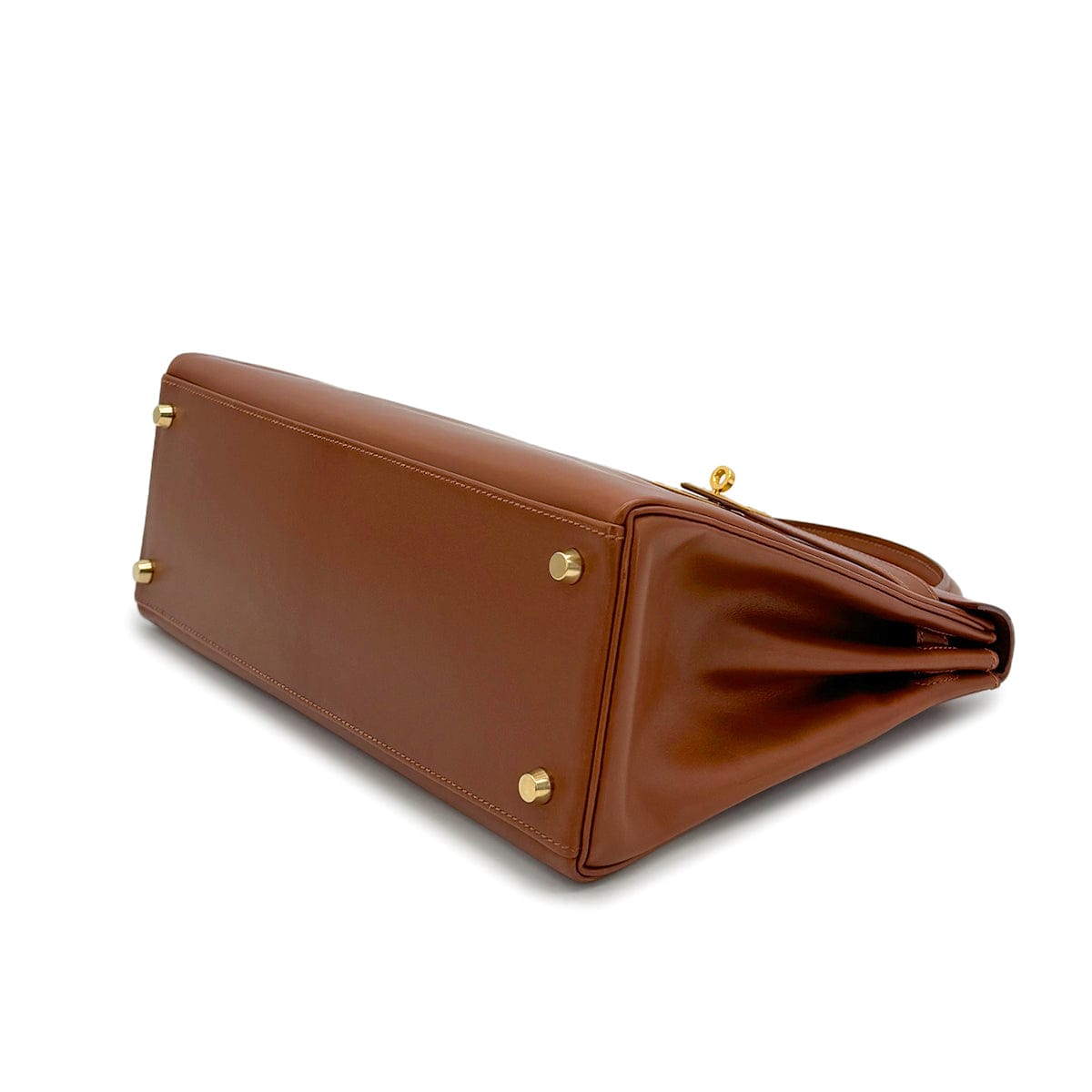 Luxury Promise Japan HERMES KELLY 32 RETORNE NOISETTE BOXCALF HAND SHOULDER BAG 2003 SQUARE G GOLD HARDWARE 90319581