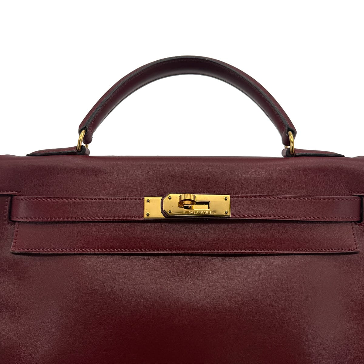 Luxury Promise Japan HERMES KELLY 32 RETORNE ROUGE H BOXCALF HAND BAG 1992 CIRCLE V GOLD HARDWARE 90323194