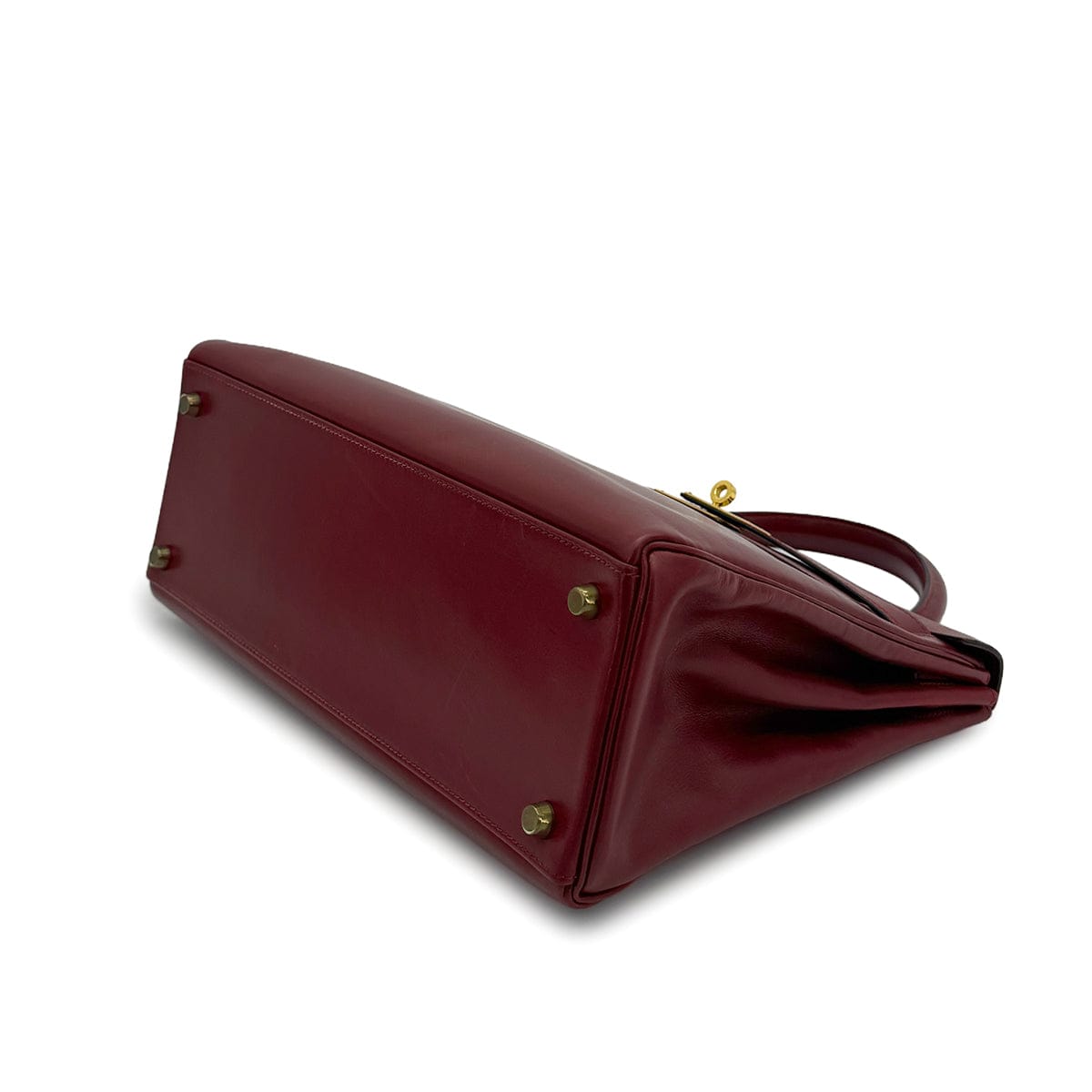 Luxury Promise Japan HERMES KELLY 32 RETORNE ROUGE H BOXCALF HAND BAG 1992 CIRCLE V GOLD HARDWARE 90323194