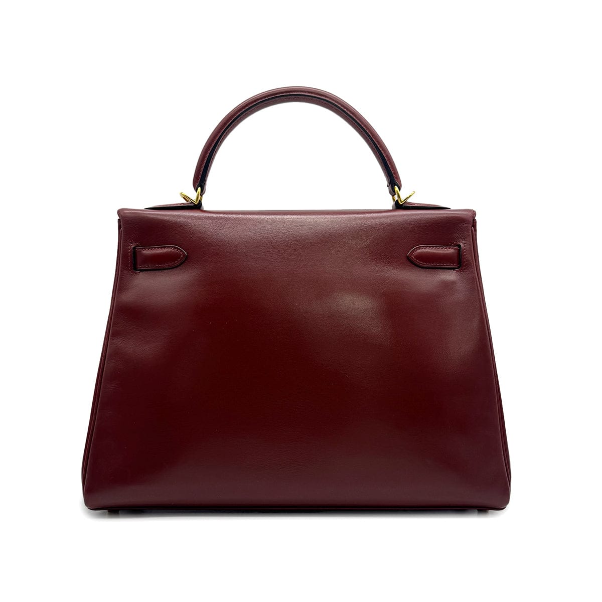 Luxury Promise Japan HERMES KELLY 32 RETORNE ROUGE H BOXCALF HAND BAG 2001 SQUARE E GOLD HARDWARE 90323971