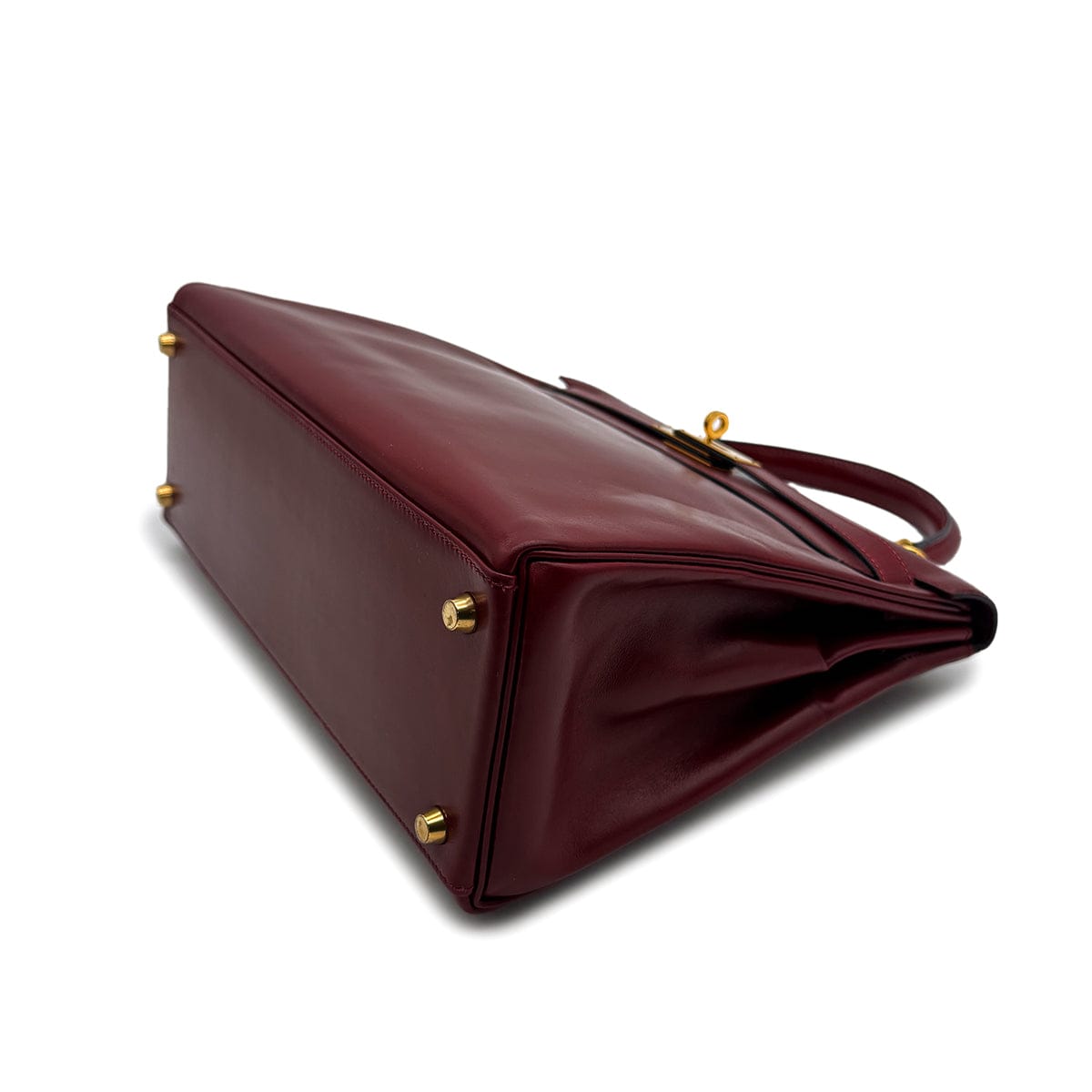 Luxury Promise Japan HERMES KELLY 32 RETORNE ROUGE H BOXCALF HAND BAG 2001 SQUARE E GOLD HARDWARE 90323971