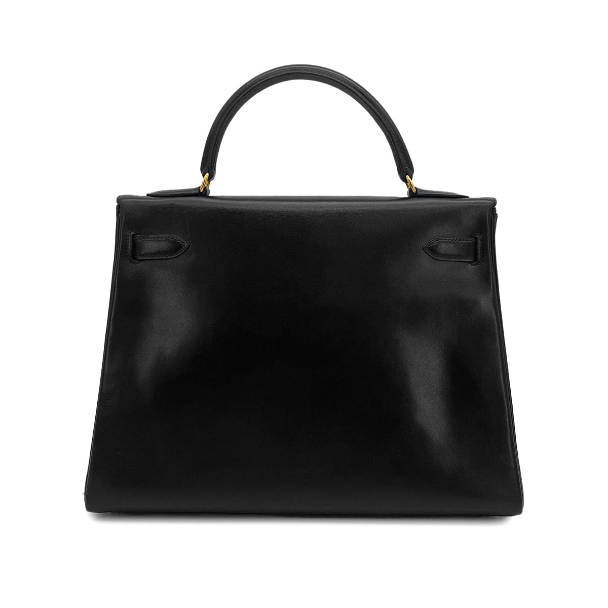 Luxury Promise Japan HERMES KELLY 32 RETOURNE BLACK BOXCALF HAND SHOULDER BAG 〇Z GOLD HARDWARE 90307910