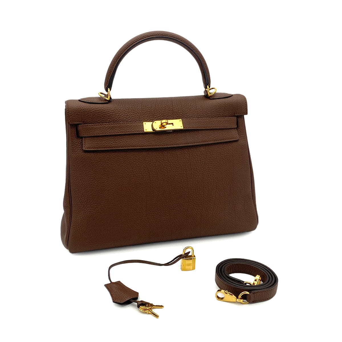 Luxury Promise Japan HERMES KELLY 32 RETOURNE BRULEE TOGO HAND SHOULDER BAG □R GHW 90301724