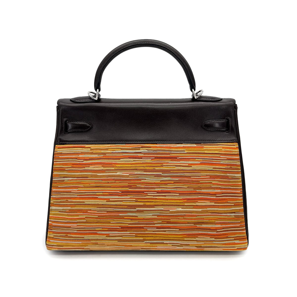 Luxury Promise Japan HERMES KELLY 32 RETOURNE EBENE EVER CALF VIBRATO HAND SHOULDER BAG 2003 SQUARE G PALLADIUM HARDWARE 90319536