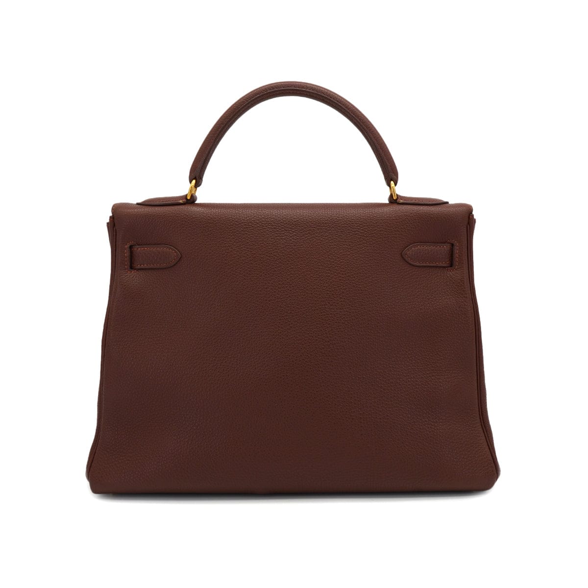 Luxury Promise Japan HERMES KELLY 32 RETOURNE MARRON FONCE TOGO HAND SHOULDER BAG 2000 SQUARE D GOLD HARDWARE 90331851