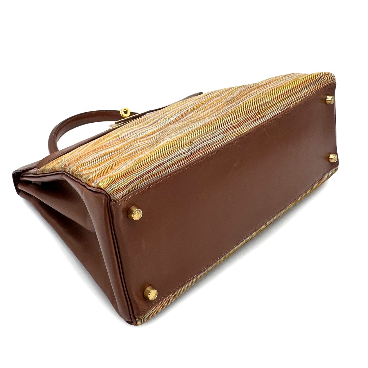 Luxury Promise Japan HERMES KELLY 32 RETOURNE NOISETTE BOXCALF VIBRATO HAND SHOULDER BAG 2002 SQUARE F GOLD HARDWARE 90319533