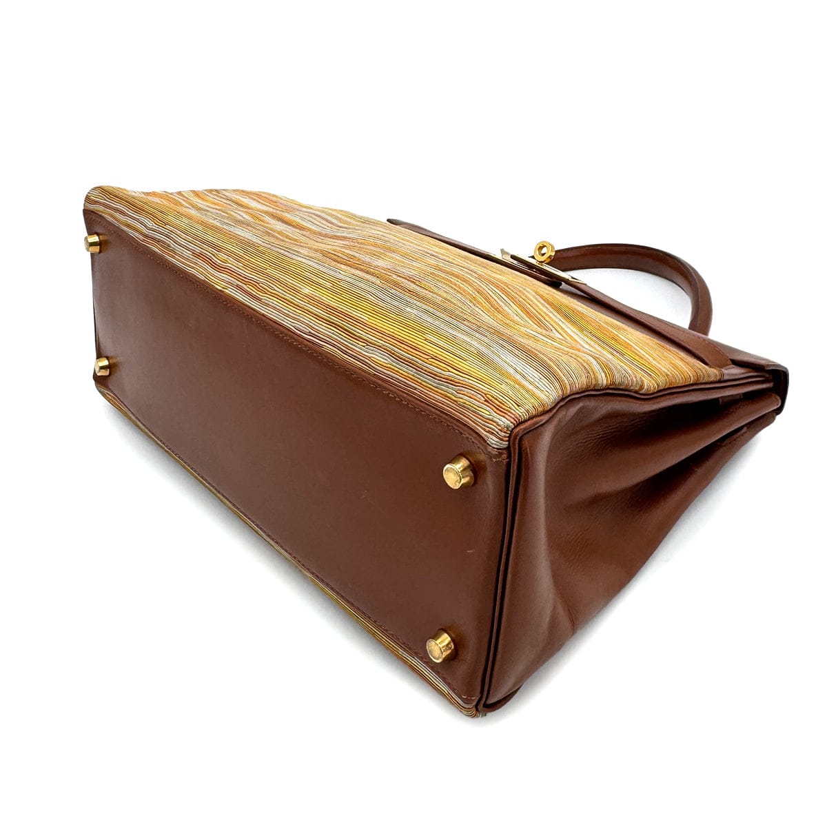 Luxury Promise Japan HERMES KELLY 32 RETOURNE NOISETTE BOXCALF VIBRATO HAND SHOULDER BAG 2002 SQUARE F GOLD HARDWARE 90319533