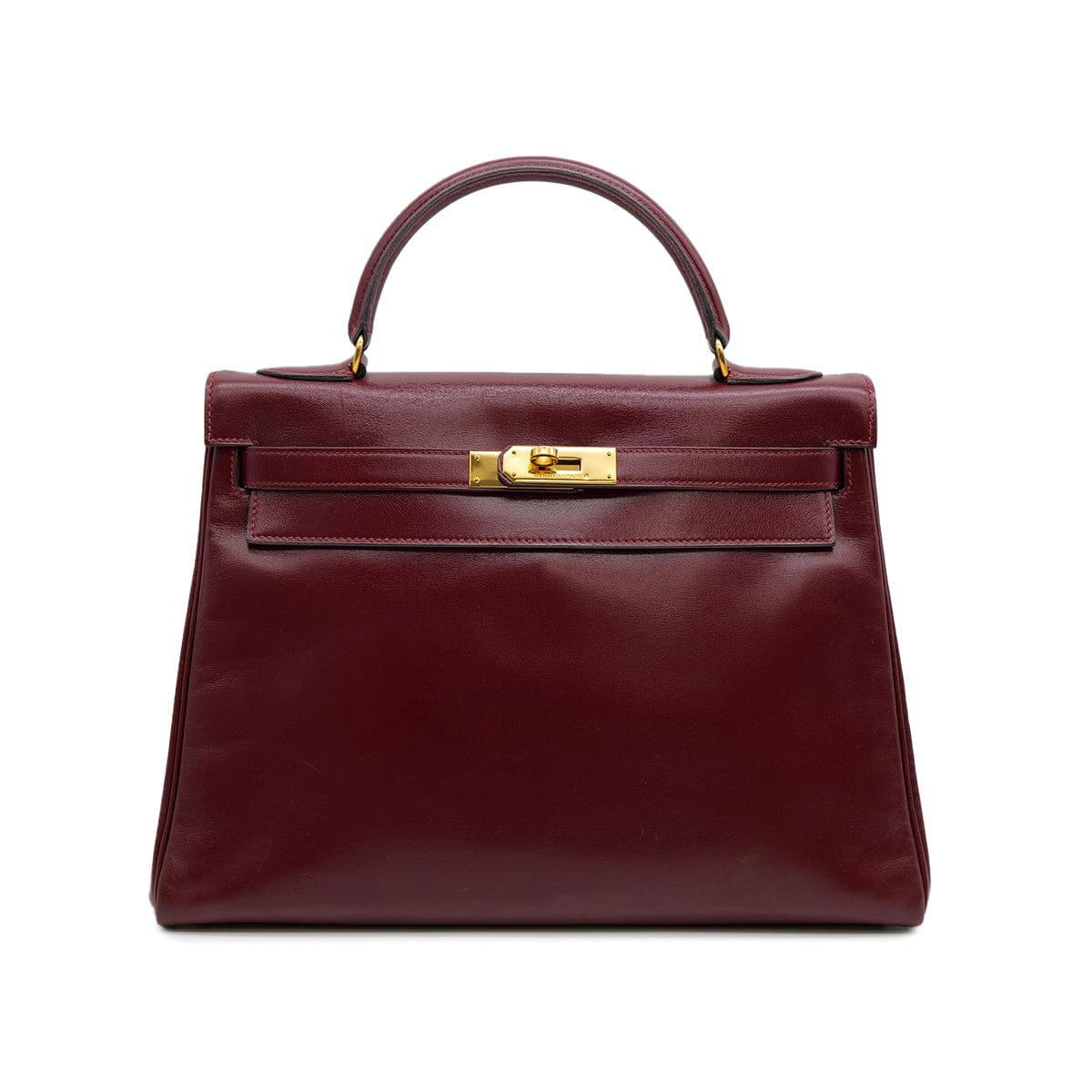 Luxury Promise Japan HERMES KELLY 32 RETOURNE ROUGE H BOXCALF HAND BAG 1989 CIRCLE S GOLD HARDWARE 90314363