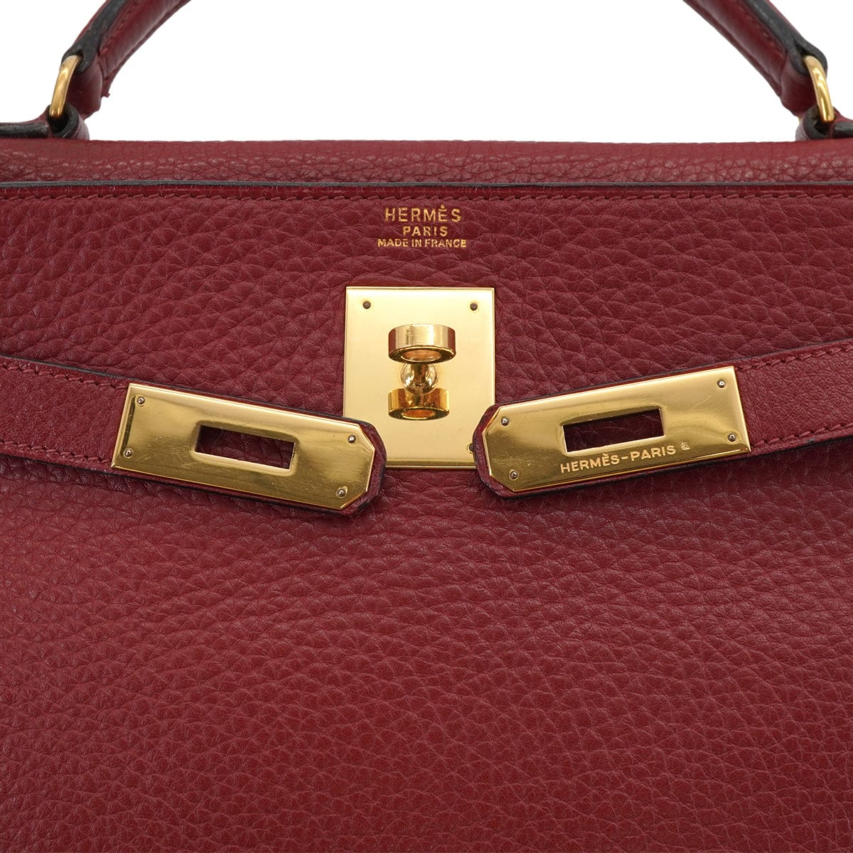 Luxury Promise Japan HERMES KELLY 32 RETOURNE ROUGE H TAURILLON CLEMENCE HAND SHOULDER BAG 1982 CIRCLE L GOLD HARDWARE 90331959