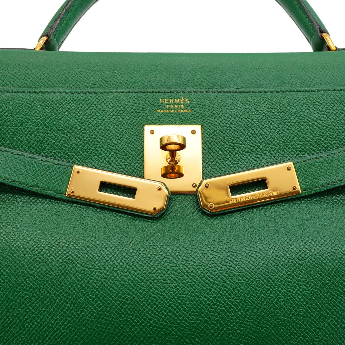 Luxury Promise Japan HERMES KELLY 32 RETOURNE VERT COURCHEVEL HAND SHOULDER BAG 1991 CIRCLE U GOLD HARDWARE 90346655