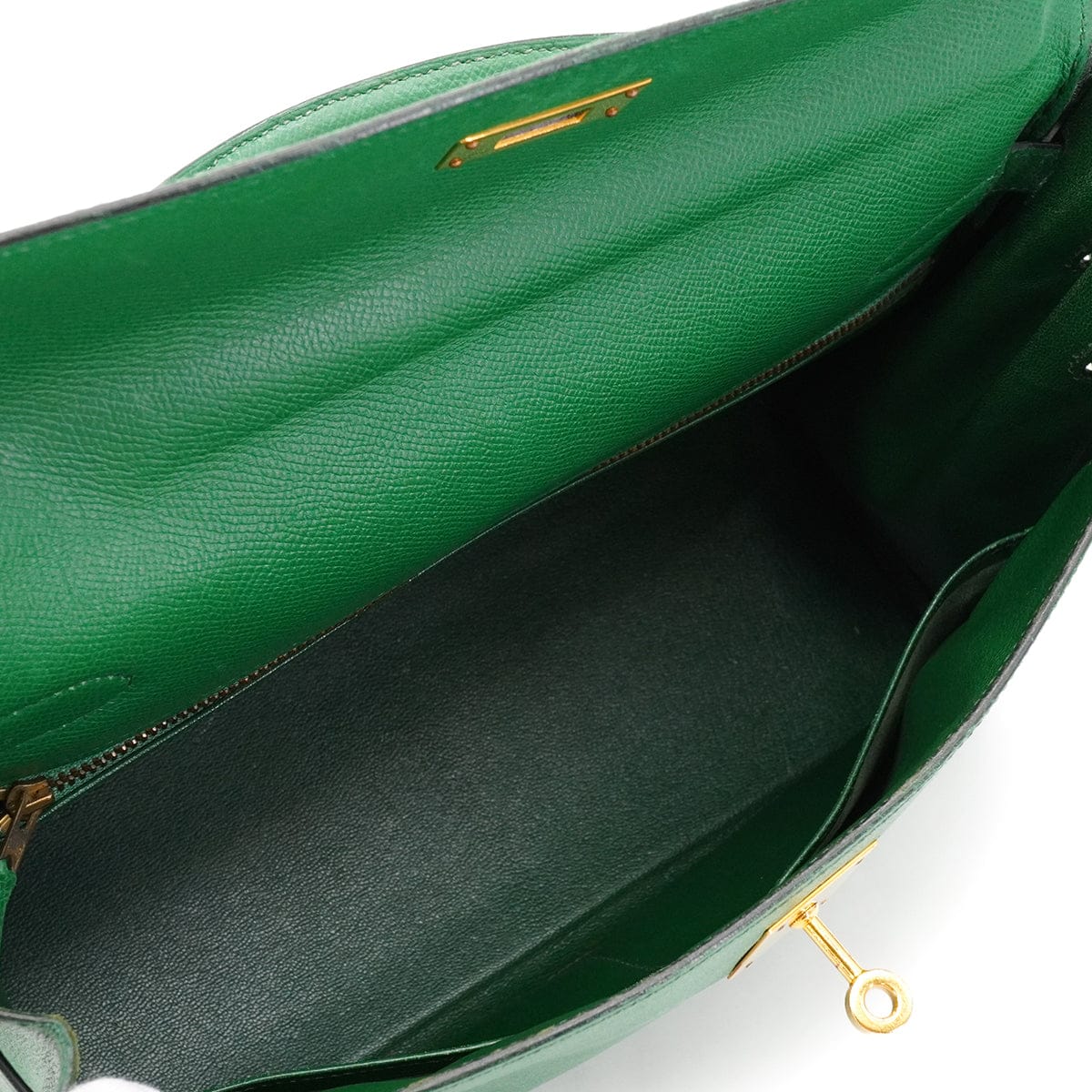 Luxury Promise Japan HERMES KELLY 32 RETOURNE VERT COURCHEVEL HAND SHOULDER BAG 1991 CIRCLE U GOLD HARDWARE 90346655