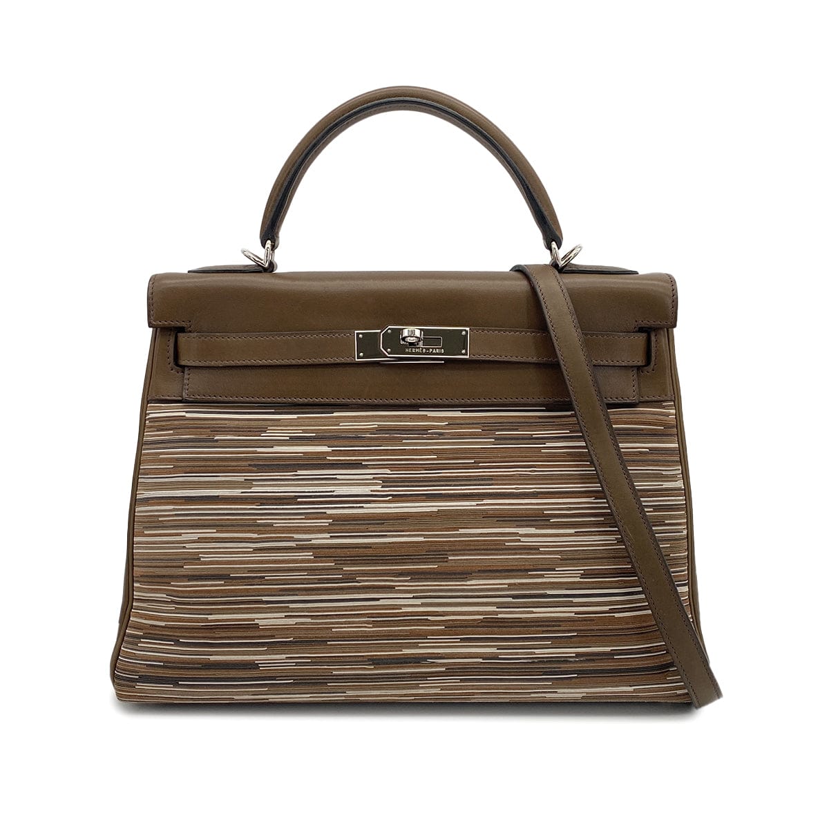Luxury Promise Japan HERMES KELLY 32 RETOURNE VERT OLIVE EVER CALF VIBRATO HAND SHOULDER BAG 2001 SQUARE E PALLADIUM HARDWARE 90319927