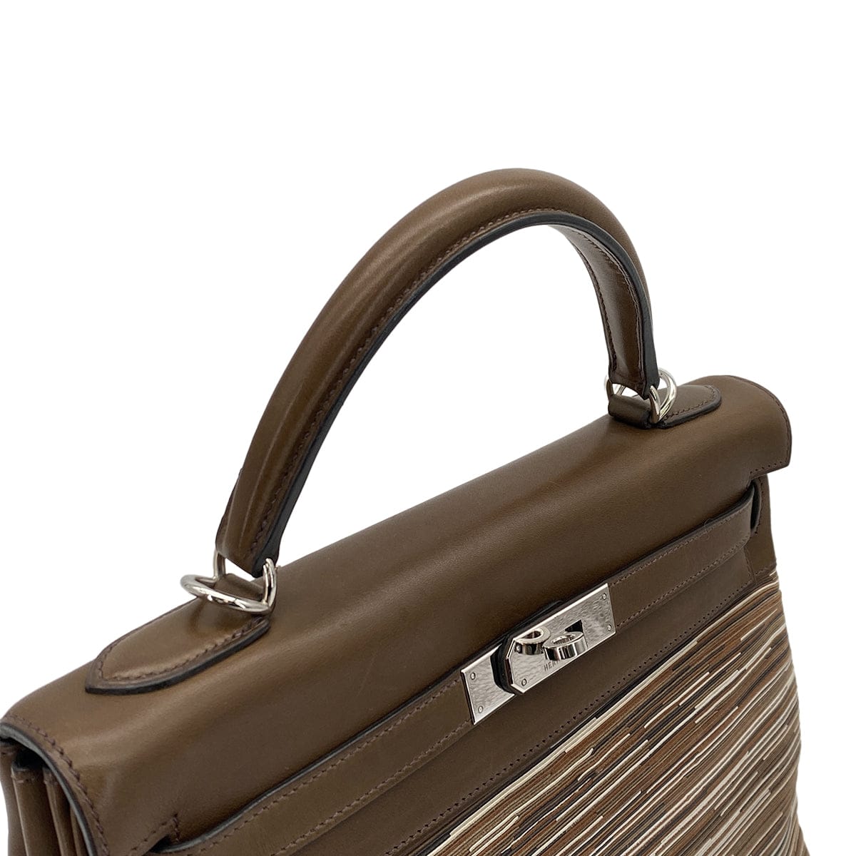 Luxury Promise Japan HERMES KELLY 32 RETOURNE VERT OLIVE EVER CALF VIBRATO HAND SHOULDER BAG 2001 SQUARE E PALLADIUM HARDWARE 90319927