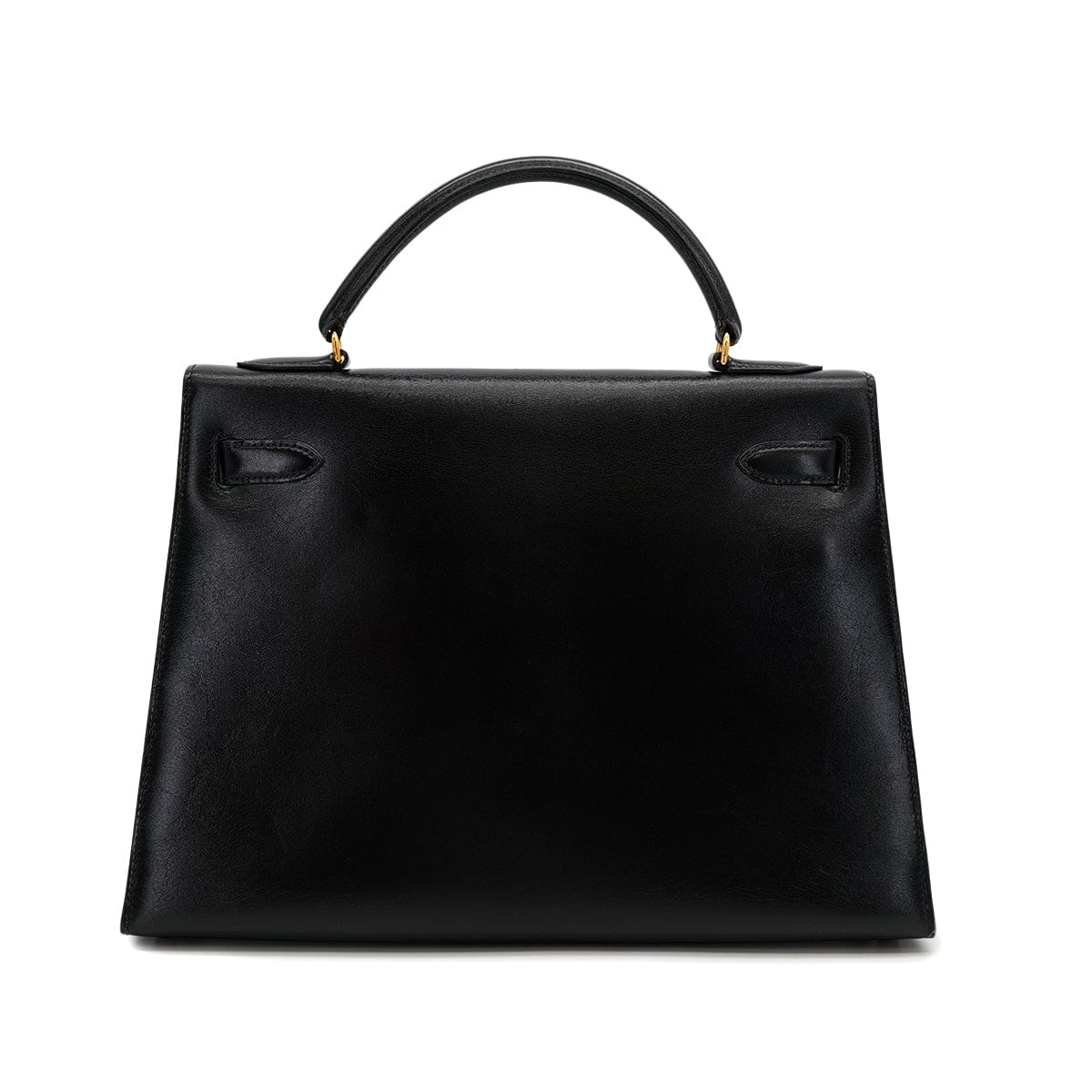 Luxury Promise Japan HERMES KELLY 32 SELLIER BLACK BOXCALF HAND SHOULDER BAG 1991 CIRCLE U GOLD HARDWARE 90318731