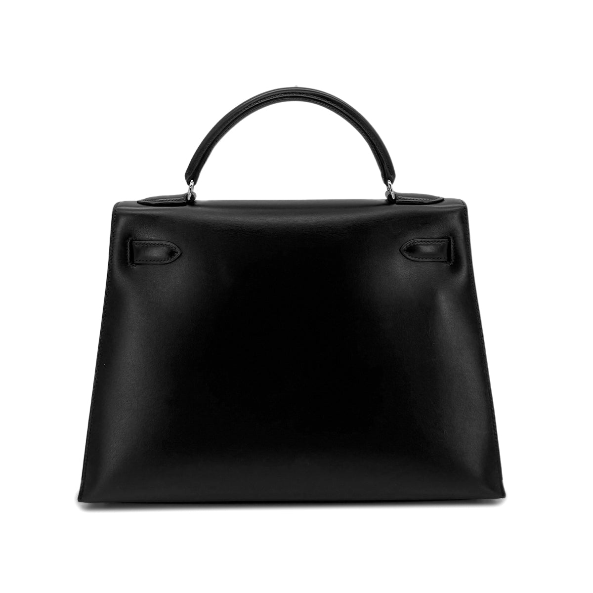 Luxury Promise Japan HERMES KELLY 32 SELLIER BLACK BOXCALF HAND SHOULDER BAG □C SHW 90299828