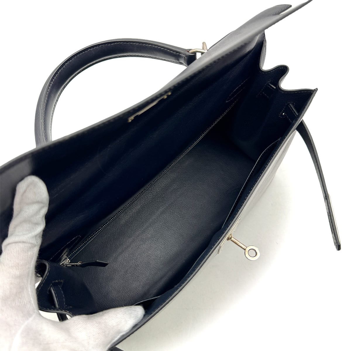 Luxury Promise Japan HERMES KELLY 32 SELLIER BLUE INDIGO BOXCALF HAND SHOULDER BAG □E SHW 90294204