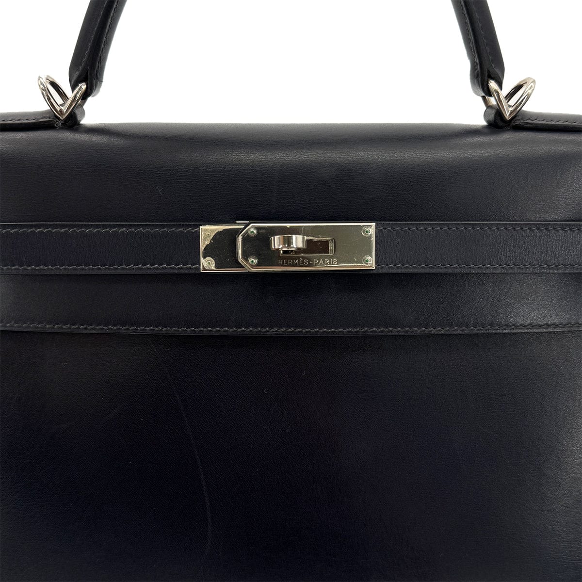 Luxury Promise Japan HERMES KELLY 32 SELLIER BLUE INDIGO BOXCALF HAND SHOULDER BAG □E SHW 90294204