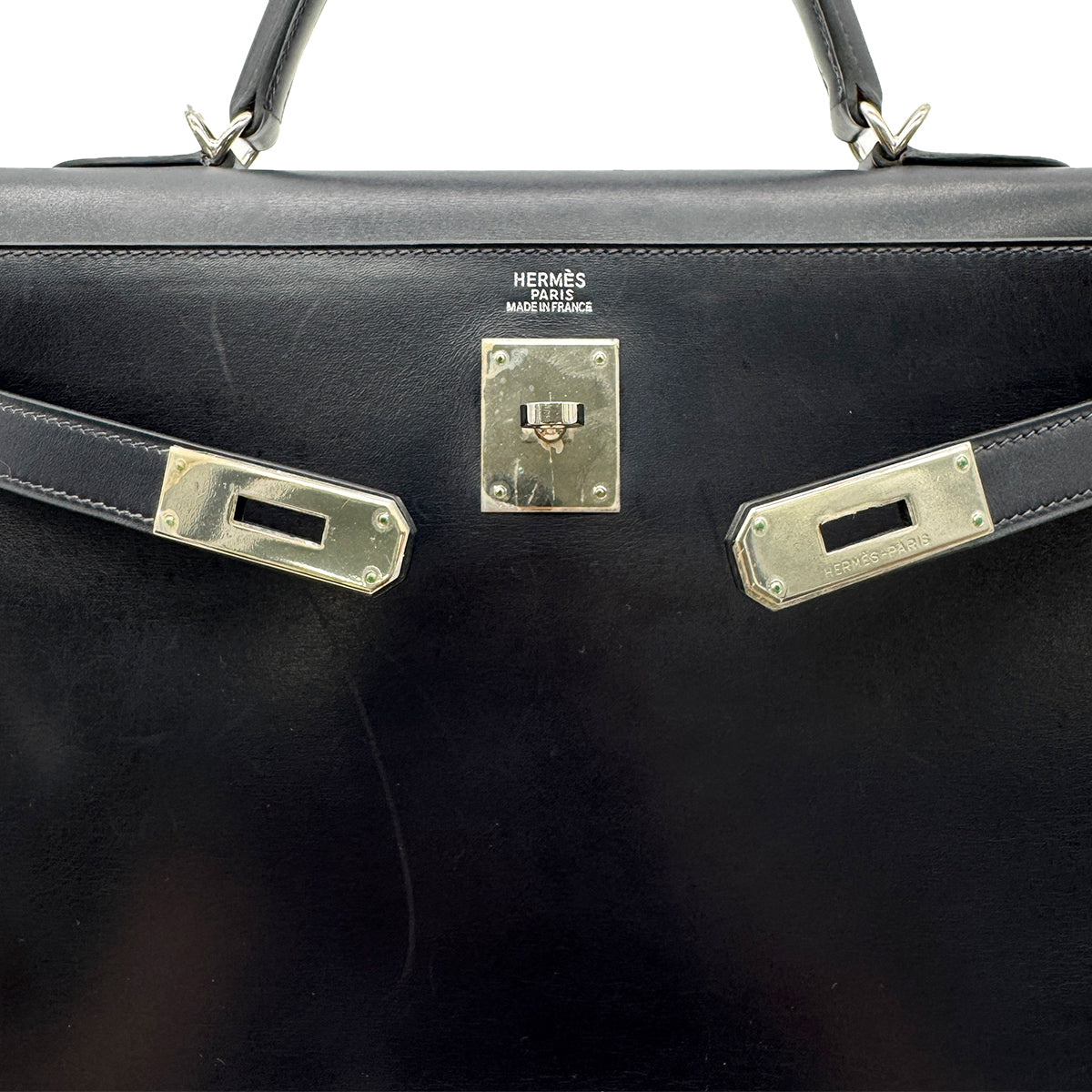 Luxury Promise Japan HERMES KELLY 32 SELLIER BLUE INDIGO BOXCALF HAND SHOULDER BAG □E SHW 90294204