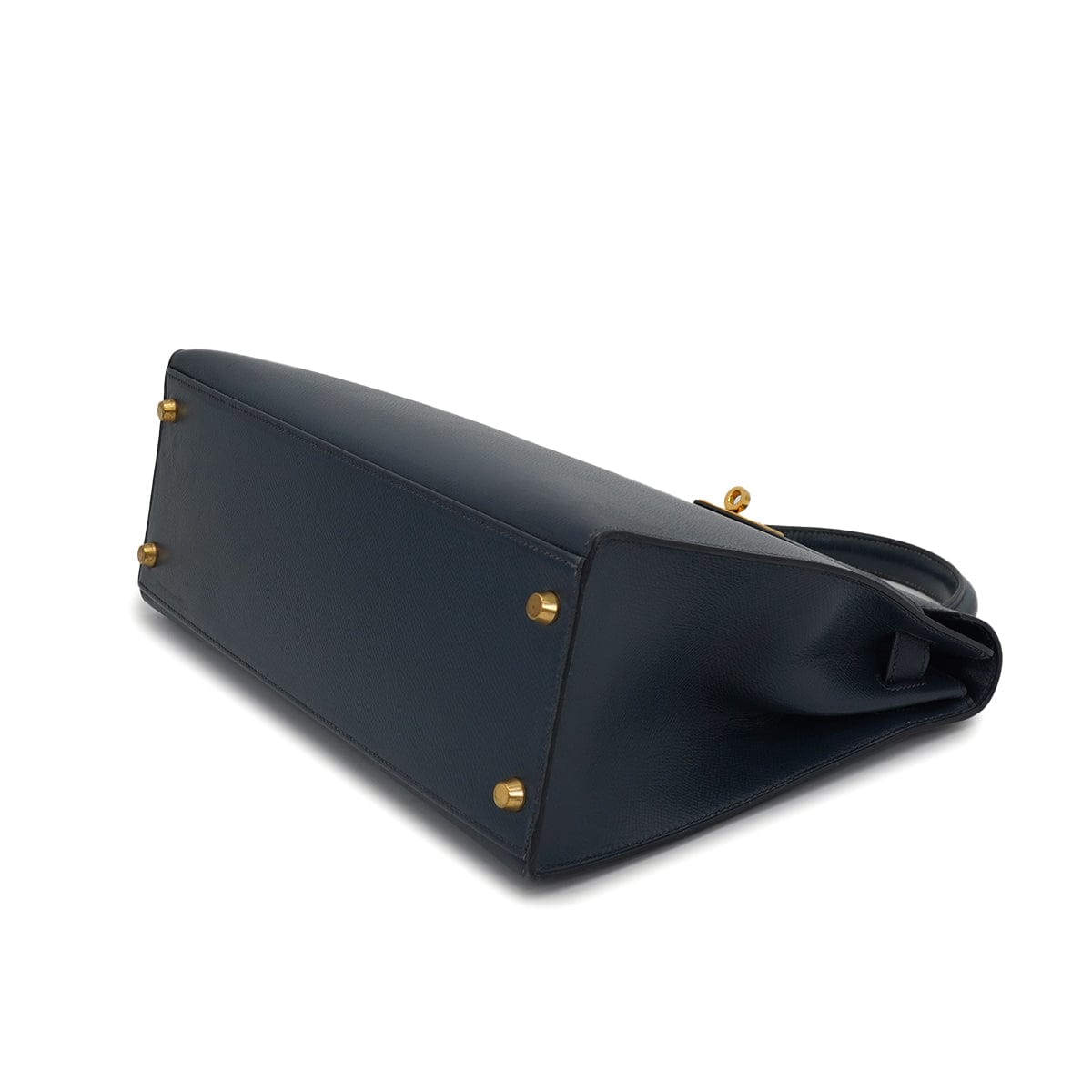 Luxury Promise Japan HERMES KELLY 32 SELLIER BLUE INDIGO COURCHEVEL HAND SHOULDER BAG 2000 SQUARE D GOLD HARDWARE 90331398