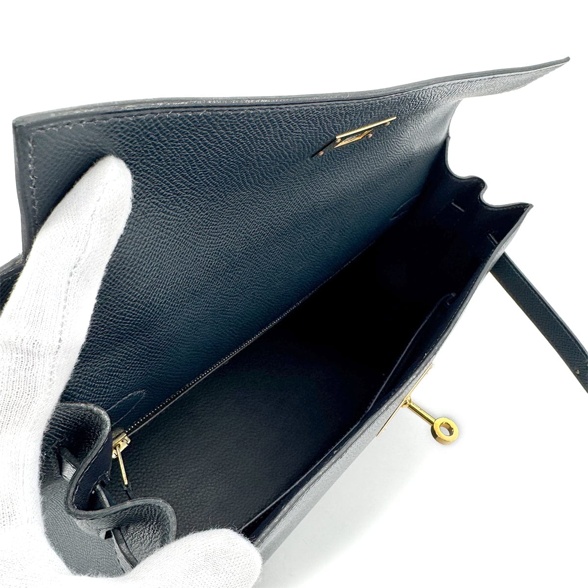 Luxury Promise Japan HERMES KELLY 32 SELLIER BLUE INDIGO EPSOM HAND SHOULDER BAG □G 90277085