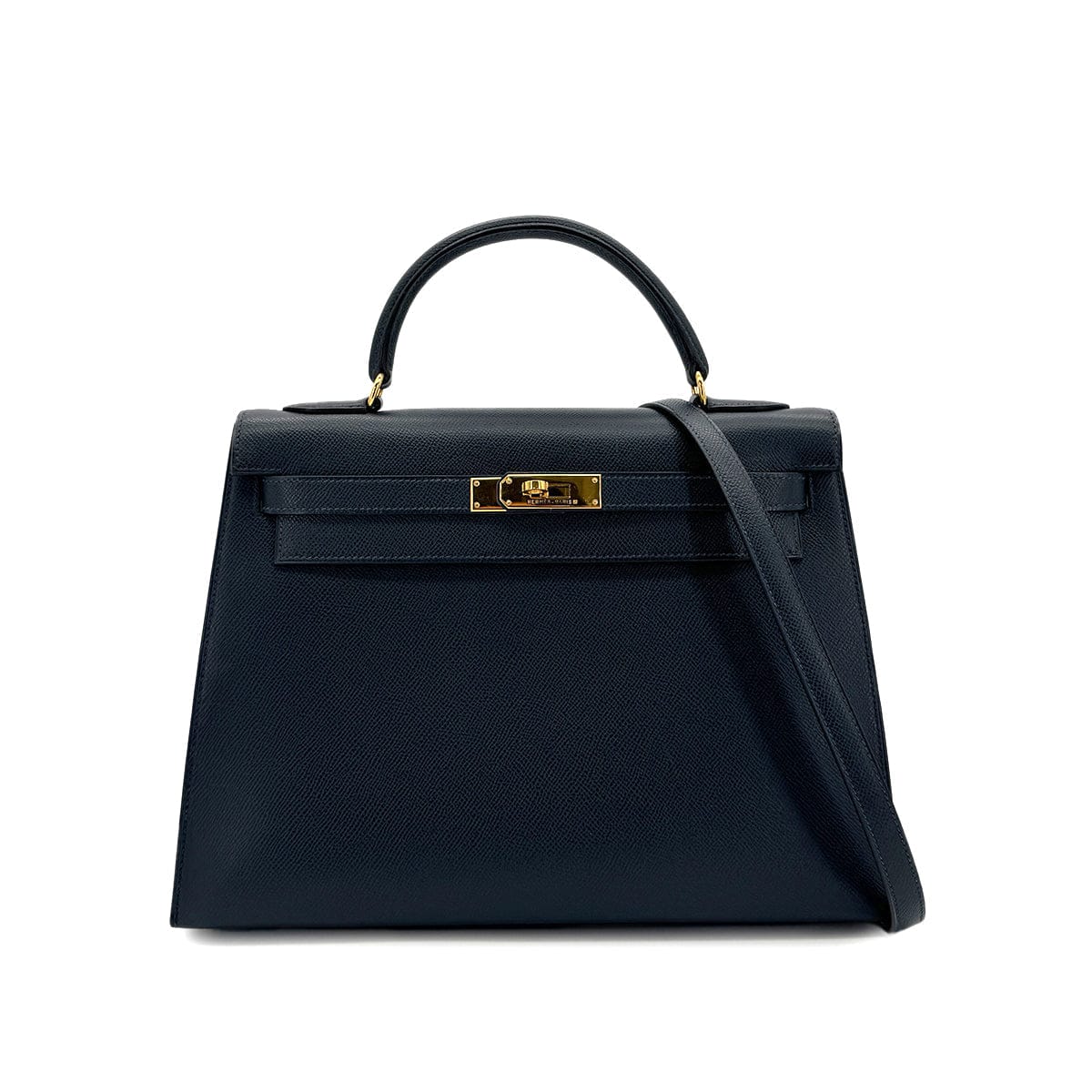 Luxury Promise Japan HERMES KELLY 32 SELLIER BLUE MARINE COUCHEVEL HAND SHOULDER BAG 1996 CIRCLE Z GHW 90299785