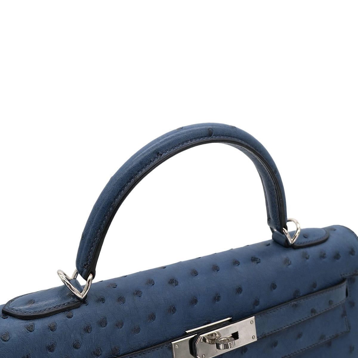 Luxury Promise Japan HERMES KELLY 32 SELLIER BLUE ROY OSTRICH HAND SHOULDER BAG □E SHW 90301096