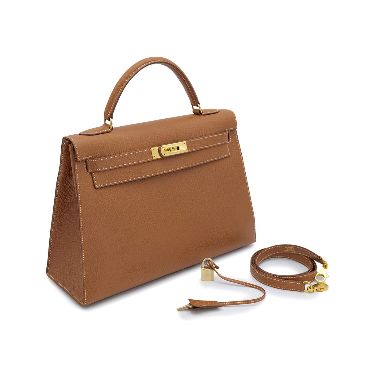 Luxury Promise Japan HERMES KELLY 32 SELLIER GOLD COURCHEVEL HAND SHOULDER BAG 1992 CIRCLE V GOLD HARDWARE 90325851