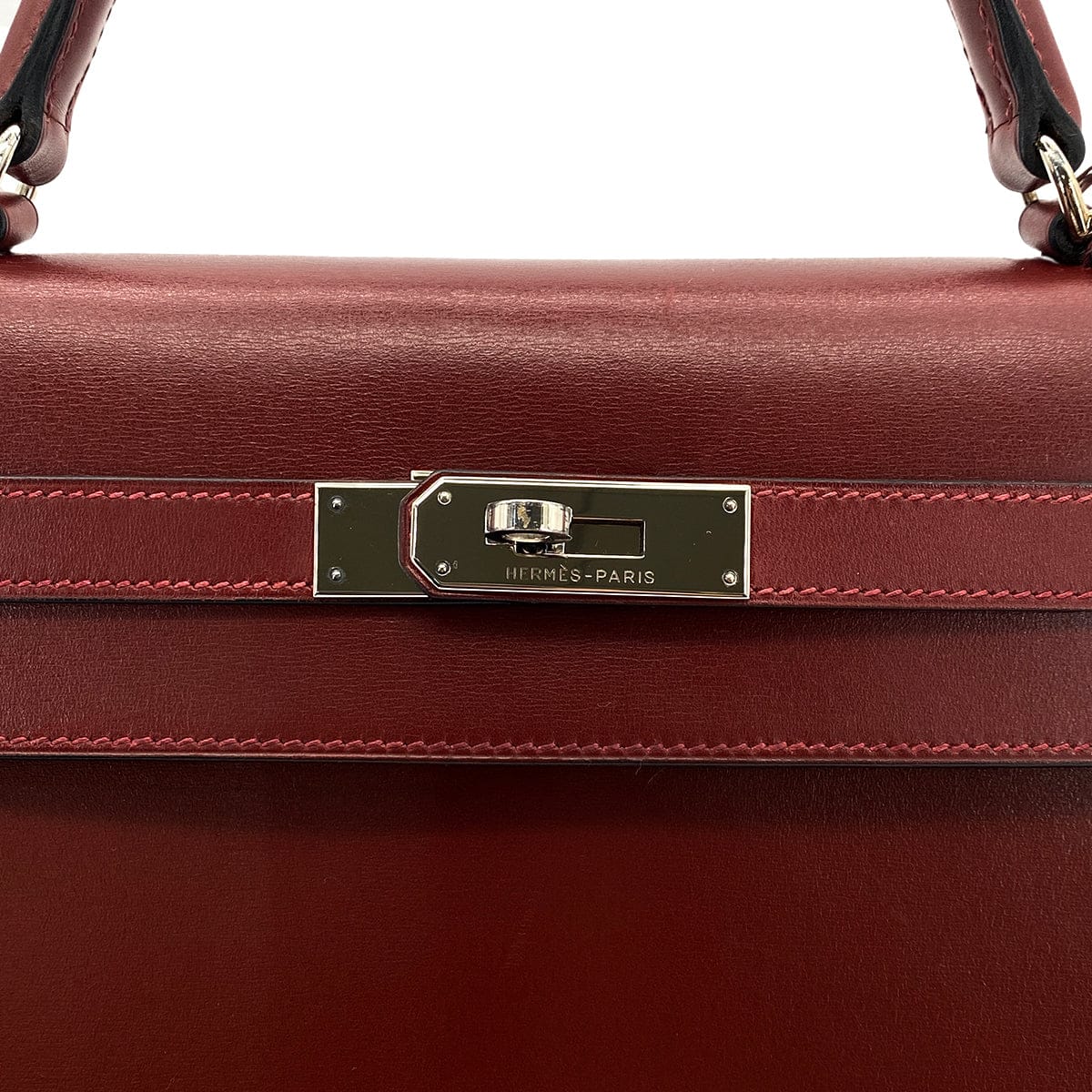 Luxury Promise Japan HERMES KELLY 32 SELLIER ROUGE H BOX CALF HAND BAG □F PHW 90304177