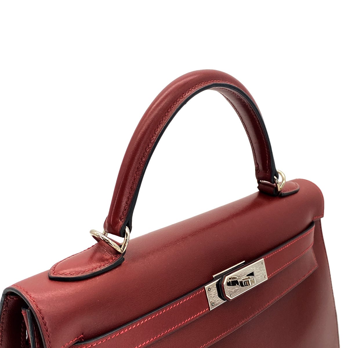 Luxury Promise Japan HERMES KELLY 32 SELLIER ROUGE H BOX CALF HAND BAG □F PHW 90304177