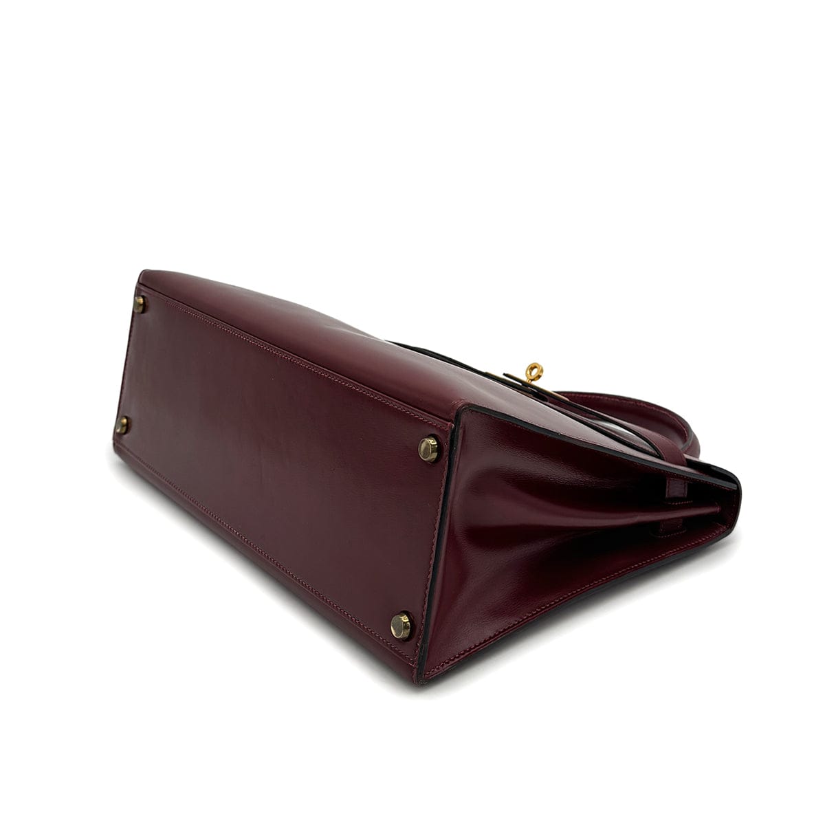 Luxury Promise Japan HERMES KELLY 32 SELLIER ROUGE H BOXCALF HAND BAG 1981 CIRCLE K GOLD HARDWARE 90318613