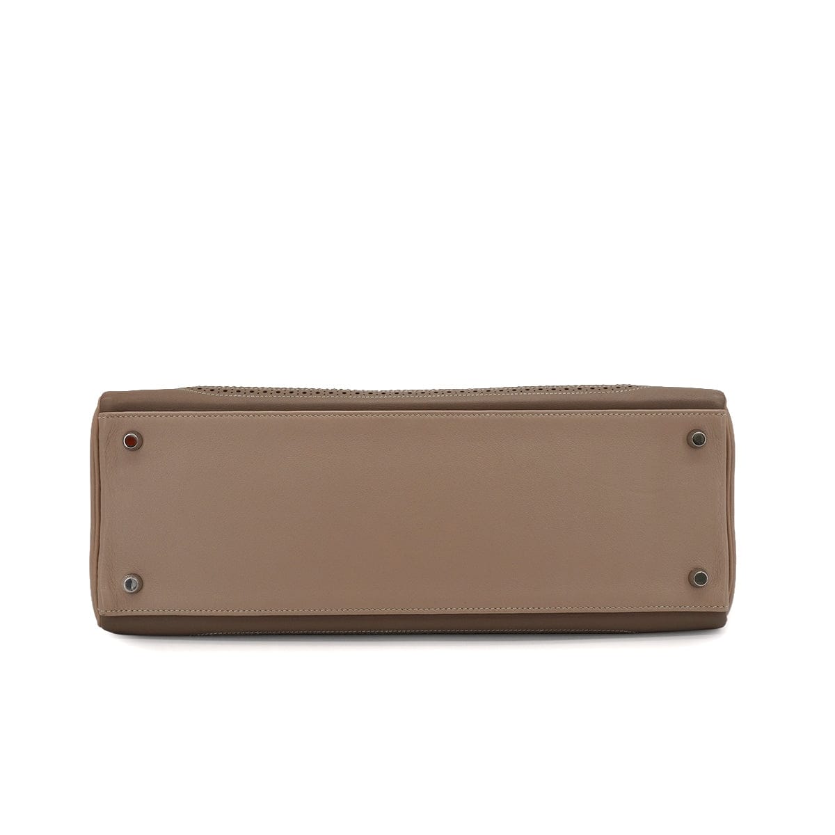 HERMES KELLY 35 GHILLIES RETOURNE ARGILE ETOUPE VEAU SWIFT HAND SHOULDER BAG 2012 SQUARE P STAMP PALLADIUM HARDWARE 90344353