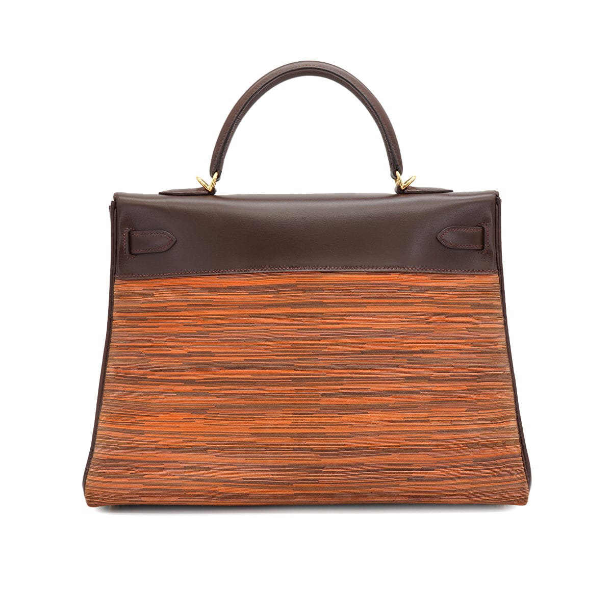 Luxury Promise Japan HERMES KELLY 35 MARRON FONCE BOX CALF VIBRATO HAND SHOULDER BAG 2001 SQUARE E GOLD HARDWARE 90335572