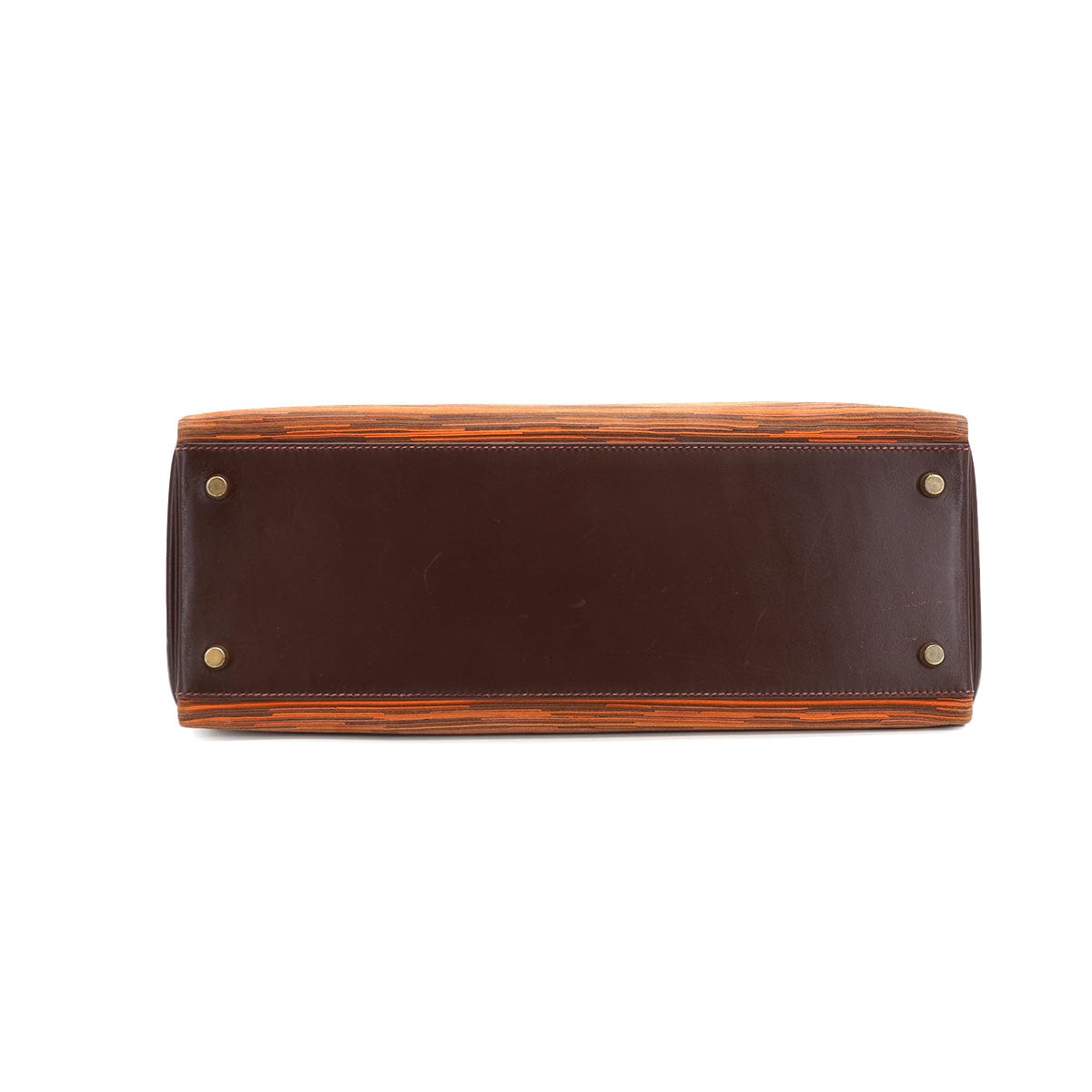 Luxury Promise Japan HERMES KELLY 35 MARRON FONCE BOX CALF VIBRATO HAND SHOULDER BAG 2001 SQUARE E GOLD HARDWARE 90335572