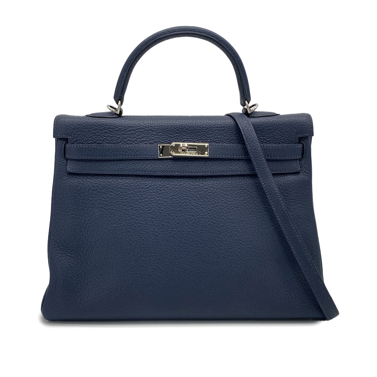 Luxury Promise Japan HERMES KELLY 35 RETOURNE BLUE ABYSSE TOGO HAND SHOULDER BAG 2009 SQUARE M PALLADIUM HARDWARE 90327258