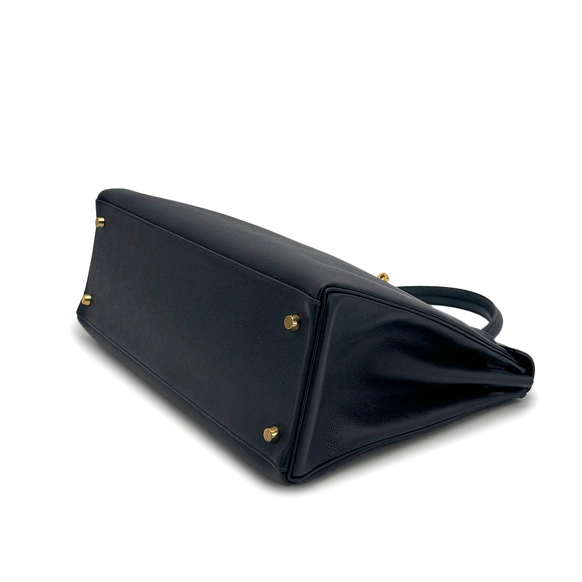 Luxury Promise Japan HERMES KELLY 35 RETOURNE BLUE INDIGO COUCHEVEL HAND SHOULDER BAG 1995 CIRCLE Y GOLD HARDWARE 90317295