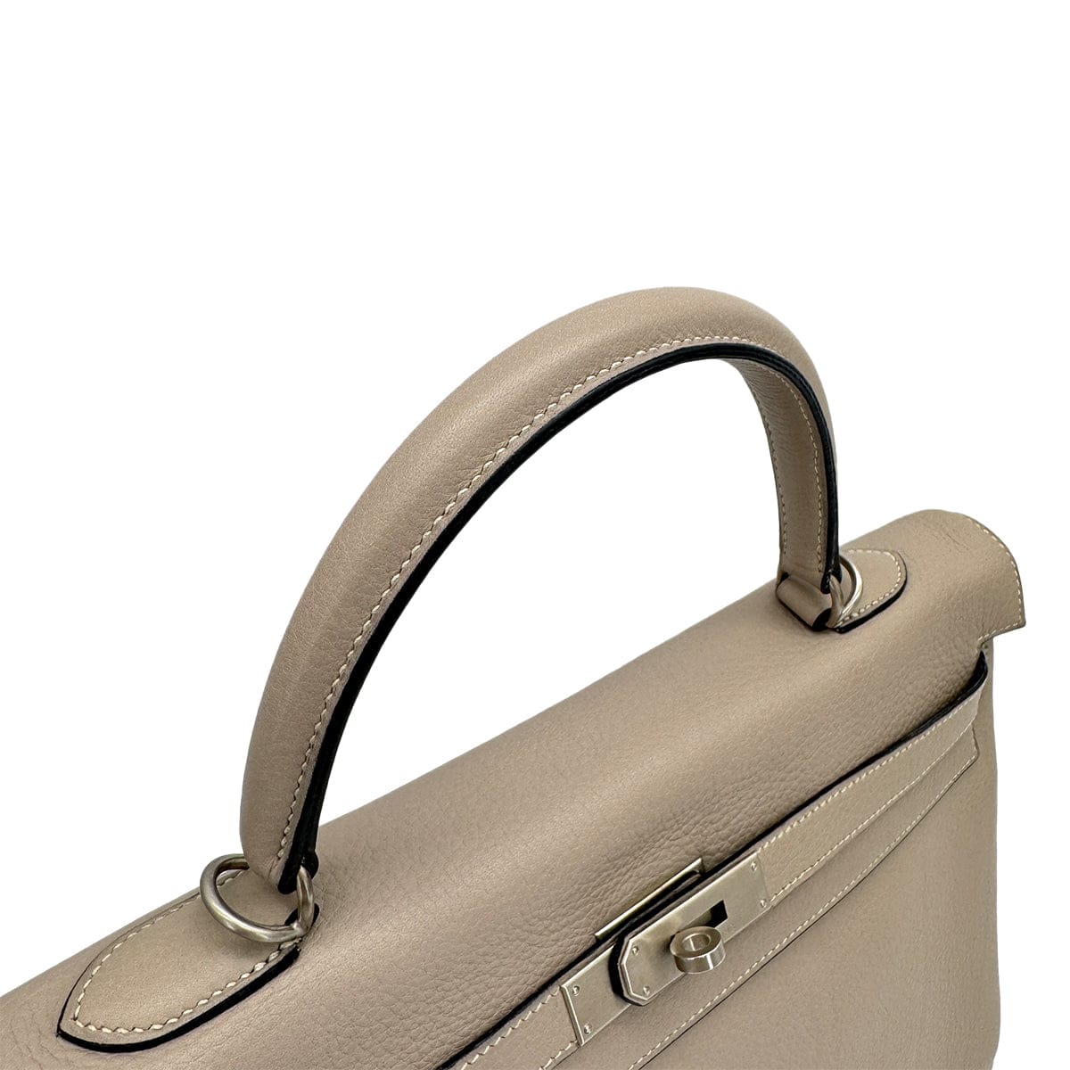Luxury Promise Japan HERMES KELLY 35 RETOURNE GRIS TOURTERELLE TAURILLON CLEMENCE HAND SHOULDER BAG 2000 SQUARE D MATT HARDWARE 90323085