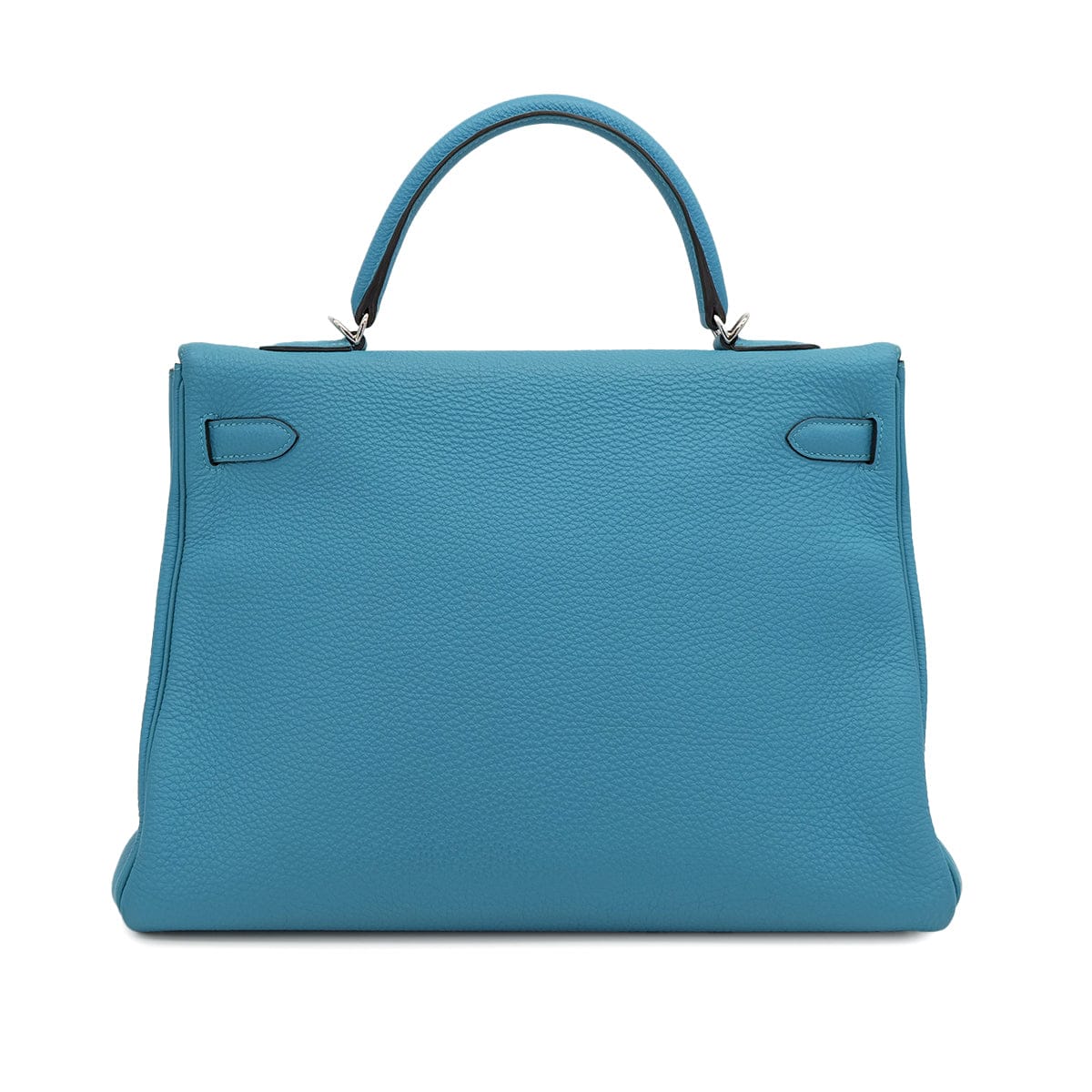 Luxury Promise Japan HERMES KELLY 35 RETOURNE TURQUOISE TOGO HAND SHOULDER BAG 2014 SQUARE R PALLADIUM HARDWARE 90319922