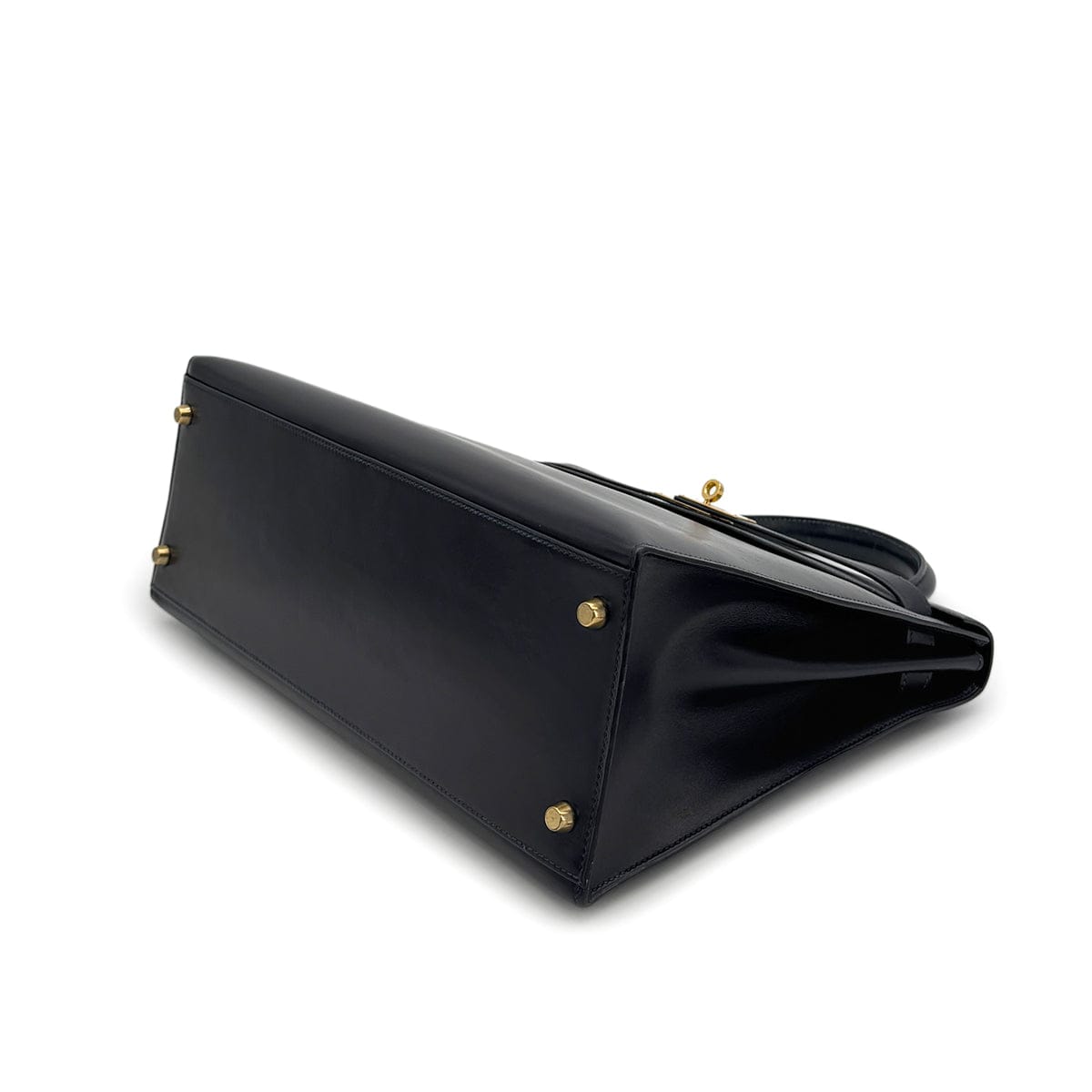 Luxury Promise Japan HERMES KELLY 35 SELLIER BLUE INDIGO BOXCALF HAND SHOULDER BAG 1993 CIRCLE W GOLD HARDWARE 90317924