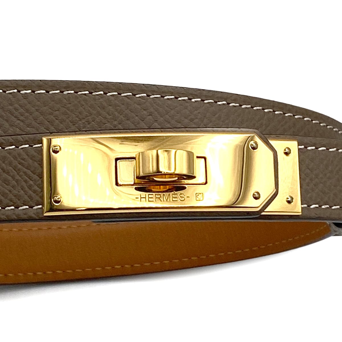 Luxury Promise Japan HERMES KELLY BELT 18 ETOUPE VEAU EPSOM 2020 Y STAMP GOLD HARDWARE 90328131